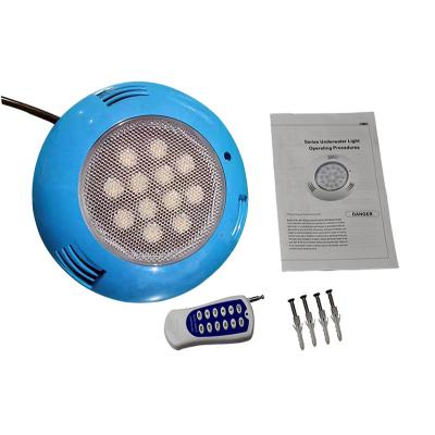 China ABS IP68 Waterproof Wall Mounted Remote Control Pool Light 12w 18w 25w 35w RGB POOL/FOUNTAIN 12v Led Underwater Pool Lights for sale