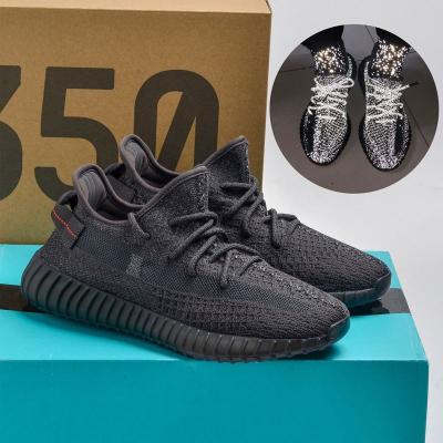 China Cushioning real fashion high quality sneaker popcorn original product fly knit yeezy running shoes for 350 yeezy for sale