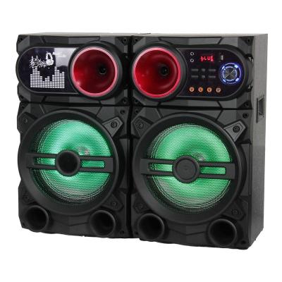 China Big Power 120W DJ Flashing Light 2.0 Wooden Karaoke Speaker Multifunctional Professional Party Stage With LED Lights for sale