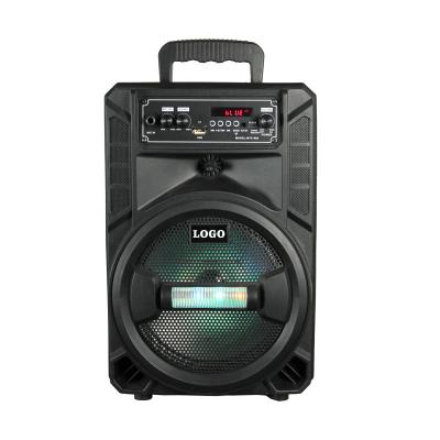 China New 8inch BT USB Rechargeable Battery Portable Party Speaker with LED Lights for sale