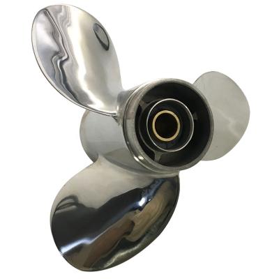 China 9.9-18HP 9.25X11 stainless steel marine boat props STAINLESS STEEL OUTBOARD THRUSTER for NISSAN tohatsu engine and underwater engine for sale