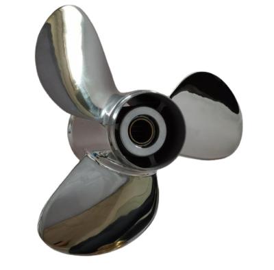 China Stainless Steel 35-50HP 11.1X14 Boat Motor Prop Matched For TOHATSU&NISSAN STAINLESS STEEL OUTBOARD THRUSTER Marine Propeller for sale