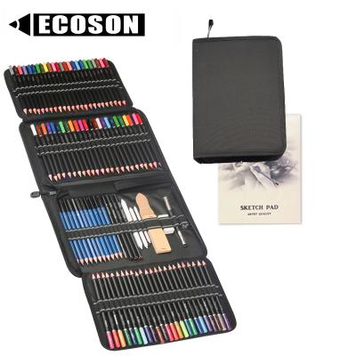 China Professional Drawing Kids Gift School Artists Kids Colored Drawing Sketching Portable Case 144 Graphite Pencil Drawing Kit Art Supplies for sale