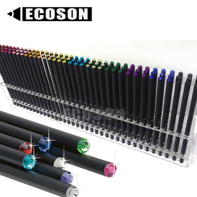 China FREE SAMPLE Diamond Pencil Pre Sharpened All Black Wooden Pencil With Multi Color Crystal Acrylic Diamond HB Customized Black Pencil With Diamond for sale