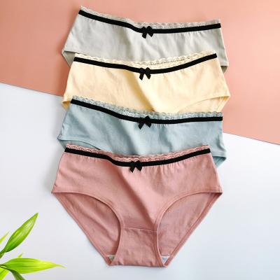 China Antibacterial Ready To Ship Girl Panties Cotton Underwear Low Waist Women's Panties for sale