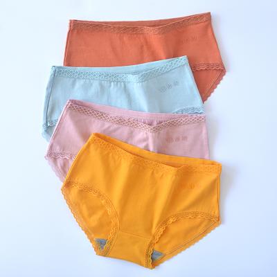 China Comfortable Antibacterial Cotton Graphene Embossed Pattern Lace Ladies Underwear Girl Menstrual Panties for sale