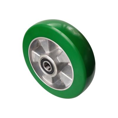 China Other Green Color 8*2 Center PU Aluminum Wheel for sale