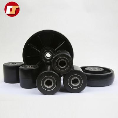 China Custom Made Low Traction Effort Industry Small Hardness Nylon Wheel With Bearing for sale