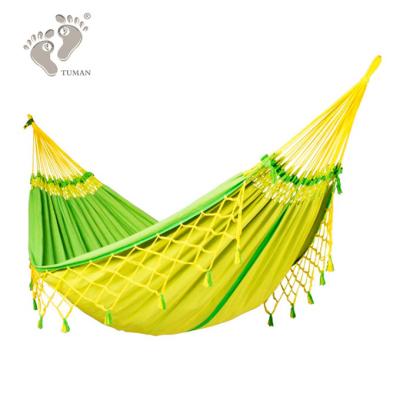 China Nicaragua Outdoor Furniture Unique Multi-striped Double Hammock for sale