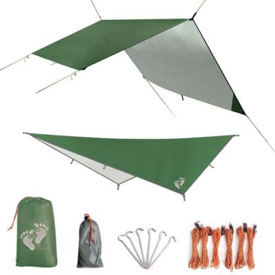 China Ripstop Nylon Shelter Tent Aluminum Tarp Camping Waterproof Rain Fly Hammock for sale