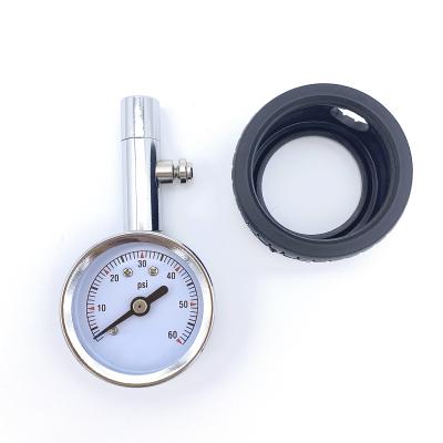 China Factory Supply Direct Tire Pressure Test Logo Custom Dial Gauge Automatic Tire Pressure Gauge With Rubber Wrap And Pressure Button for sale