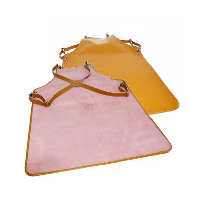 China Hot Sale Vintage Custom Restaurant Apron Yellow Color Leather Apron Waterproof Waist Apron for sale