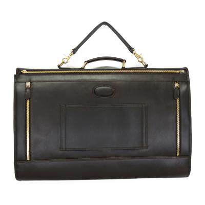 China Luxury Custom Zipper Closurer Mens Leather Garment Bag Travel Suit Garment Bag for sale