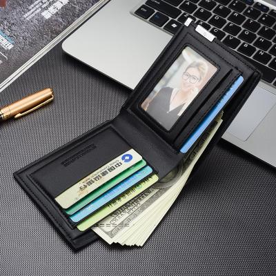 China No Logo Men's Wallet Style Business Custom Leather Simple Wallets And Card Holders For Men for sale