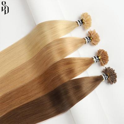 China Straight remy keratin bond sellers wholesale hair u tip hair u tip cuticle aligned virgin hair u tip invisible burmese extensions for sale