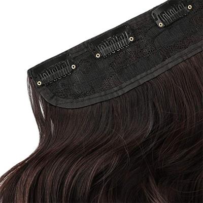 China Cheap Silky Straight Virgin Hair Heat Resistant Fiber One Piece Synthetic Wave Clip In Hair Extensions for sale