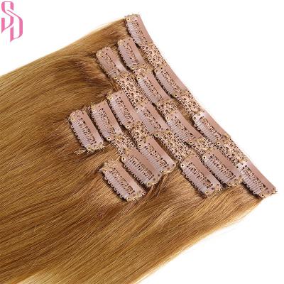 China Straight 100% Russian Remy Hair Extensions Human Hair Wholesale Invisible Seamless Hair Clips For Extensions Clip In for sale