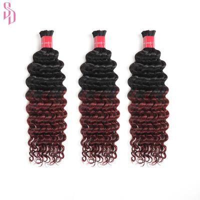 China 100% Virgin Hair Bundles Unprocessed Virgin Hair Ombre Color 1B 99J Burgundy Brazilian Water Wave Hair Weaves Bundle for sale