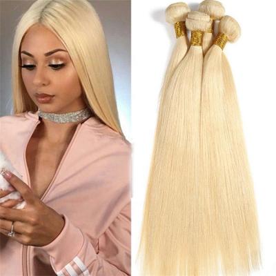 China 100% Virgin Hair Bundles Remy Hair Extension Weave Straight Top Grade Virgin Bleach Brazilian Blonde Hair Bundles Cheap Hauman Hair Bundles for sale