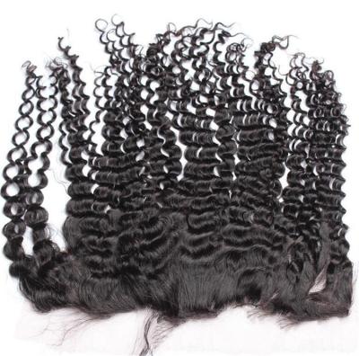 China 100% Virgin Hair Bundles Pre Plucked Water Wave Lace Front With Natural Hairline Brazilian Hair 13x4 Frontal Closure for sale