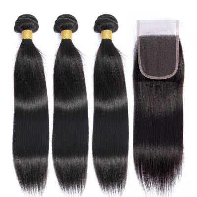 China 100% Virgin Hair Bundles Remy Hair Extension Hair Extension Weft Cuticle Aligned Raw Brazilian Straight Virgin Hair Bundles With Frontal Closure for sale