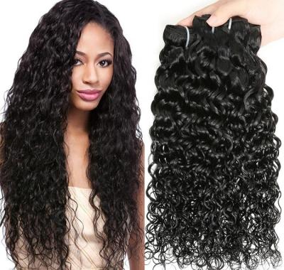 China 100% Virgin Hair Bundles Brazilian Remy Hair Extension 3 Bundles With 4*4 Lace Frontal Curly Hair Weft Natural Color 1B Hair Bundles for sale