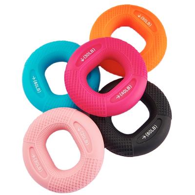 China Muscle Power Training Double Grip Ring Fitness Finger Stress Reliever 20-80LB Strength Silicone Hand Grip Power Hand Ring Hot Sell for sale