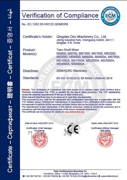 CE - Qingdao Dex Machinery Co., Ltd.