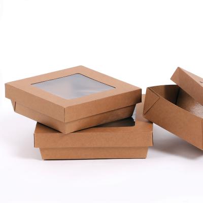 China Disposable Multiple Sizes And Colors Kray Square Takeout Box With Window Lid for sale