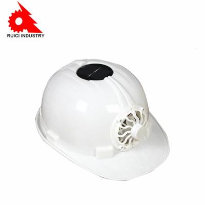 China Shockproof Solar Power Fan Hard Hat Safety Helmet Construction Workplace ABS Ventilated Working Safety Helmet with Built-in Solar Fan for sale