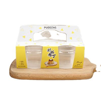 China Cake Pudding Single Wall High Permeability PET Plastic Packaging Cup Box Baking Set for sale