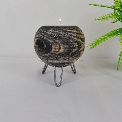 China China wooden candle holder with metal legs for sale