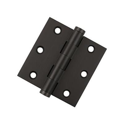 China Stable Furniture Hardware Round Square Corner Stainless Steel Matt Black Close Door Hinge for sale