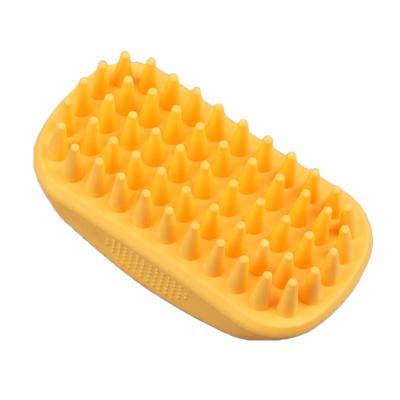 China Durable Soft Material TPR Rubber Pet Grooming Dog Bathing Brush for sale