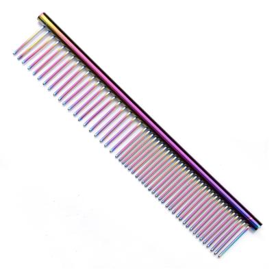 China Sustainable Hot Selling Durable Dog Stainless Steel Pet Grooming Comb Colorful for sale