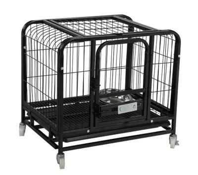 China Small Animals Wholesale Strong Metal Mesh Pet Dog Cage With Dog Kennel Wheels for sale