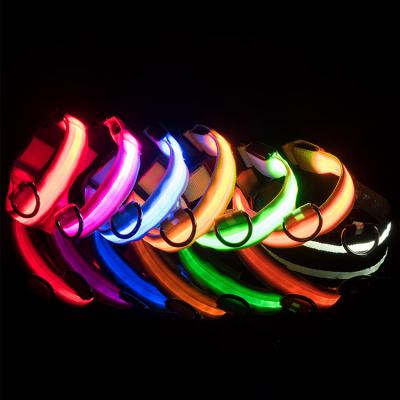 China Wholesale Reflective USB Charging Or Battery Night Reflection LED Light Dog Collar for sale