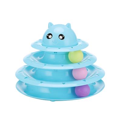 China Plastic Level Roller Cat Toy Happy Turntable 3 Way Viable Pet Turns for sale