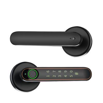 China Tuya Entry Zinc Alloy Keyless Door Lock Office Door Keyless National Languages ​​Door Handle Lock Bluetooth Smart Multiple Password for sale