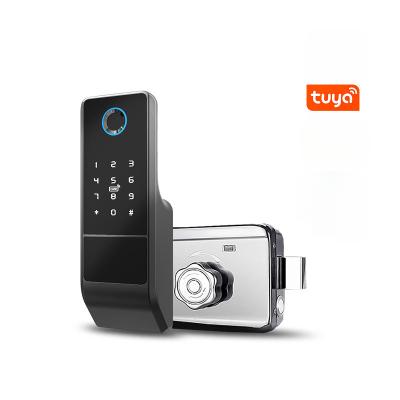 China TTlock steel keyless bluetooth deadbolt lock door entry aluminum alloy Tuya Wifi smart courtyard door lock for sale