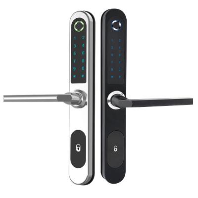 China Round Right Handle Tuya APP Bluetooth Control Round Sliding Door Lock Garden Sliding Door Lock Sliding Glass Door Fingerprint Code Lock for sale