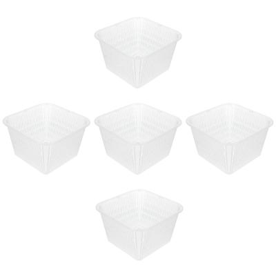 China 5pcs Thickened Square Creative Plastic Nursery Pots Flower Pots Small Orchid Set Baskets Orchid Planter With Holes Plant Pot for sale