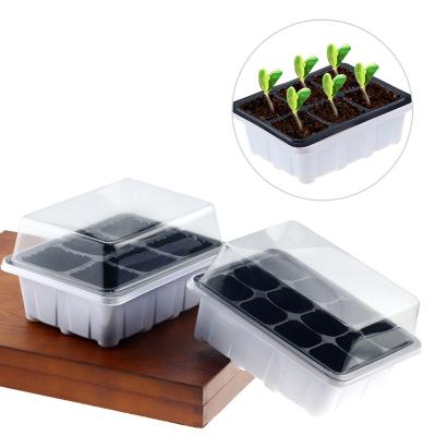 China Plastic Seed 6/12 Nursery Pots Planting Seed Tray Kit Plant Germination Box with Dome and Low Garden Grow Box Gardening Supplies for sale