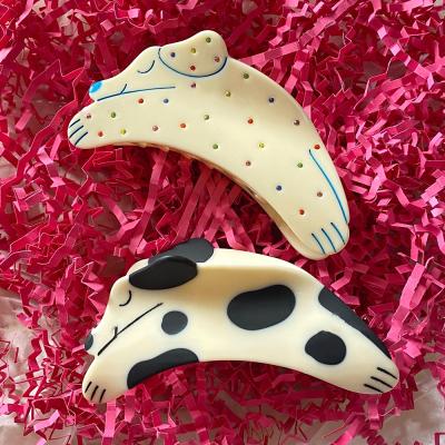 China 2022 New Design Lovely Color Rhinestones Dog Dalmatian Animal Hair Clips Headwear Hairpin for Women Shark Hair Claw for sale