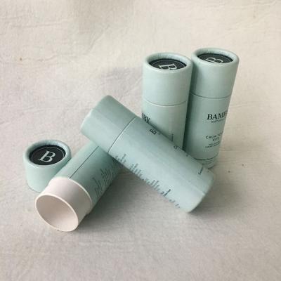 China Recycled materials food grade lift off paper tube packaging for lipstick, lip balm with wax paper inside for sale