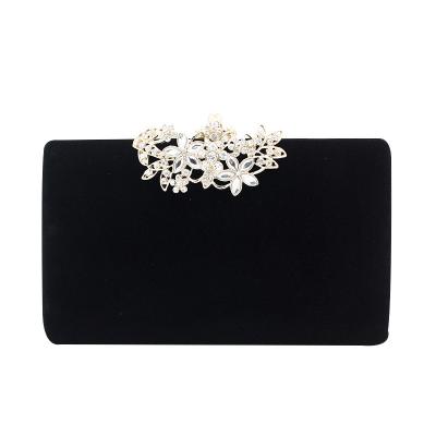 China Wholesale Exquisite Velvet Hard Grabs Diamond Women Wedding Bag Party Purse Handbag Evening Clutches for sale