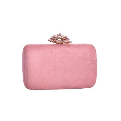 China New Hard Design Customized Luxury Velvet Camelia Clutch Women Evening Bag Bridal Party Purse for sale