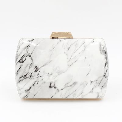 China Wholesale Unique Hard Style Modern Marble Texture Striped Women Handbag Wedding Clutch Bag Chain Evening Clutch Bag for sale