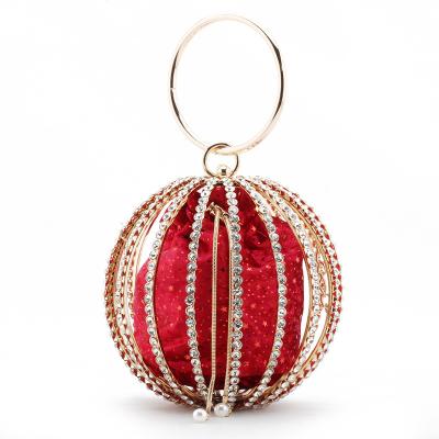 China New Trendy Rhinestone Ladies Round Rhinestone Ball Purse Sphere Evening Clutch Bags Even Clutch Bags For Women for sale