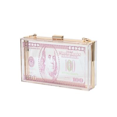 China Fashion Customized Hot Acrylic Border Clutch Women's Small Square Square Evening Bag Transparent Box Bag Chain Bag Candy Color for sale